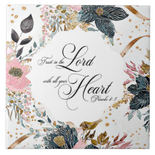 Proverbs 3:5 Trust in Lord Bible Verse Kakelplatta