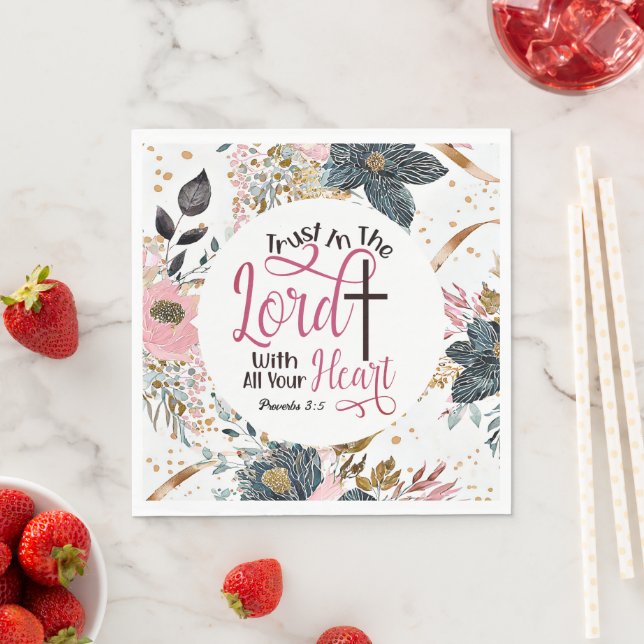 Proverbs 3:5 Trust in Lord Bible Verse Pappersservett (Insitu)