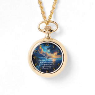 Proverbs 3:5 vackra Oceanen och Himmel Large Cl Armbandsur