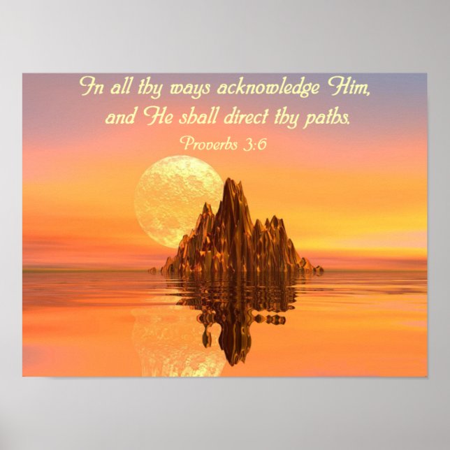 Proverbs 3:6 Bible Verse Christian Poster (Framsidan)