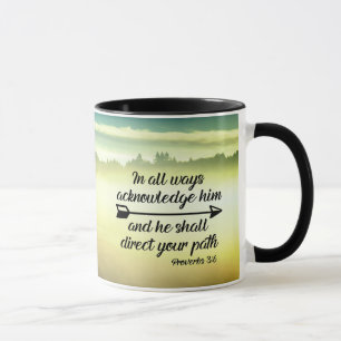 Proverbs 3:6 Han ska leda väg bible Verse Mugg
