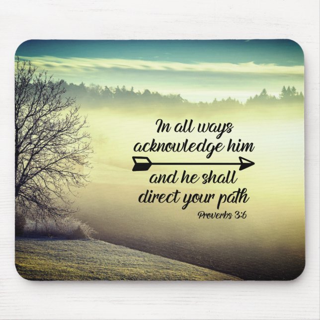 Proverbs 3:6 Han ska leda väg bible Verse Musmatta (Framsidan)