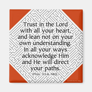 Proverbs 3v5-6 - Förtroende i lorden Magnet