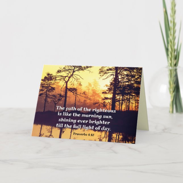 Proverbs 4:18 Väg i den högra bibeln Kort (Framsida)