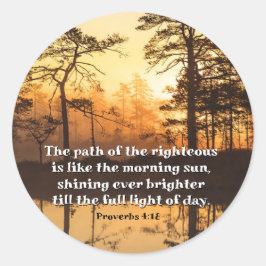 Proverbs 4:18 Väg i den högra bibeln Runt Klistermärke