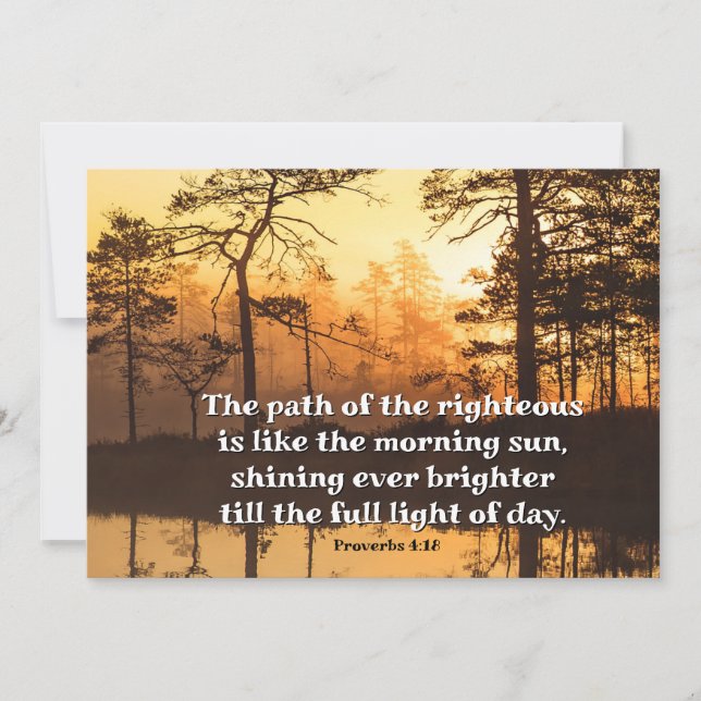 Proverbs 4:18 Väg i högerns bibelplatta Kort (Framsida)
