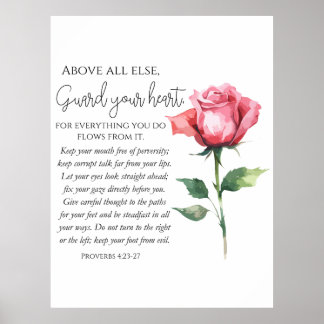Proverbs 4:23-27 Skydda ditt hjärta Scripture Flow Poster