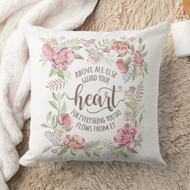 Proverbs 4:23 - Skydda ditt hjärta Kudde (Filt)