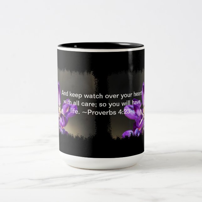 Proverbs 4:23 Två-Tonad mugg (Center)