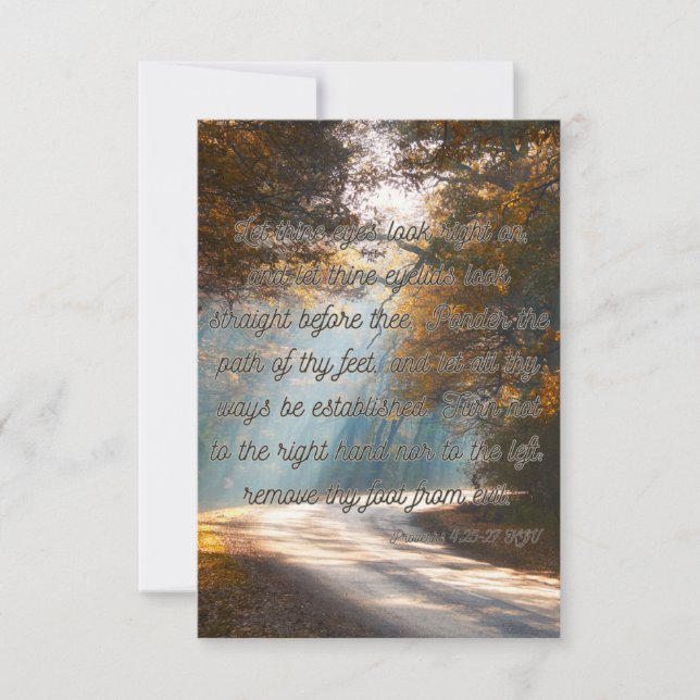 Proverbs 4:25-27 KJV Bible Verse Pic Greeting Card Kort (Framsida)