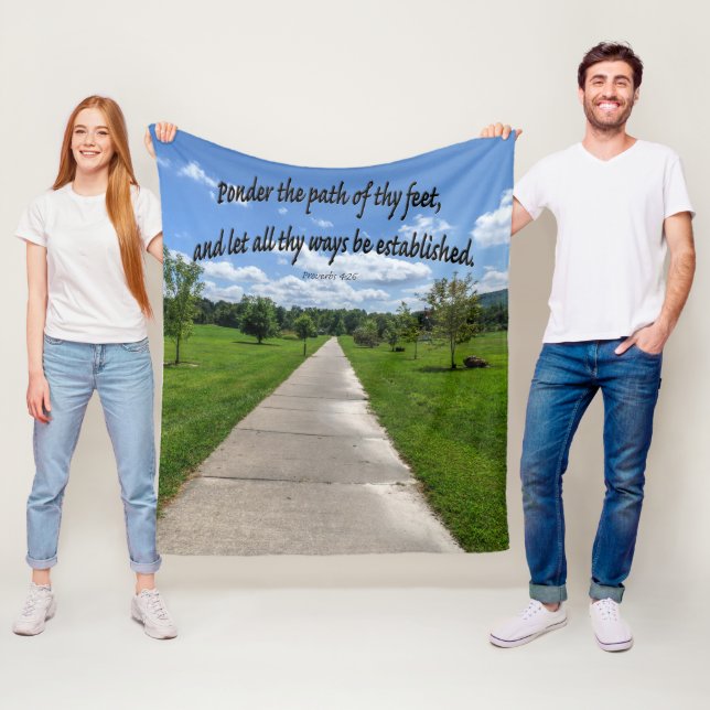 Proverbs 4:26 fleecefilt (På plats)