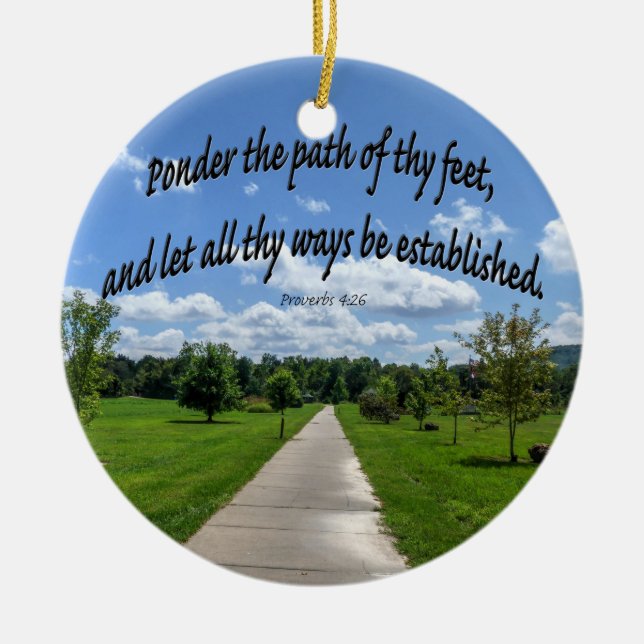 Proverbs 4:26 julgransprydnad keramik (Framsidan)