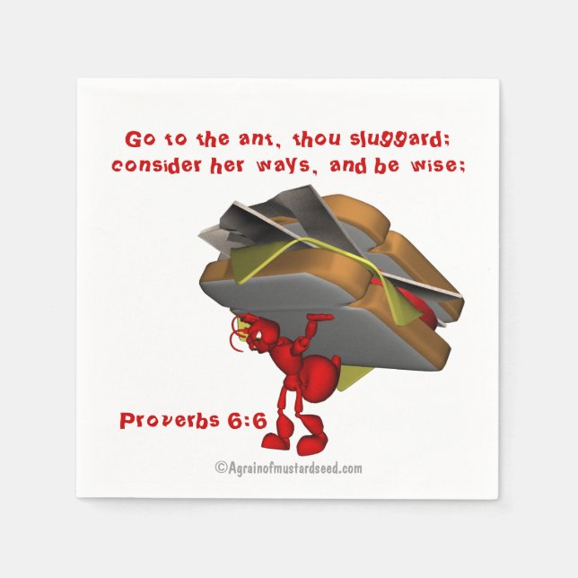 Proverbs 6:6 pappersservett (Framsidan)