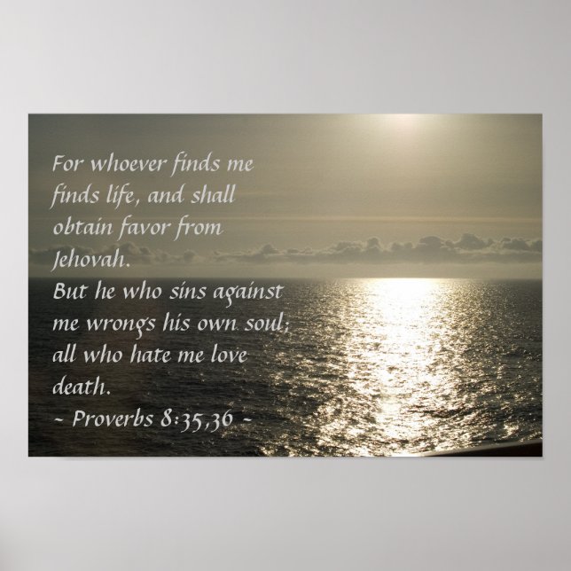 Proverbs 8:35,36 Poster (Framsidan)