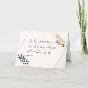 Proverbs 911 Bible Verse Blue och Guld Birthday Kort