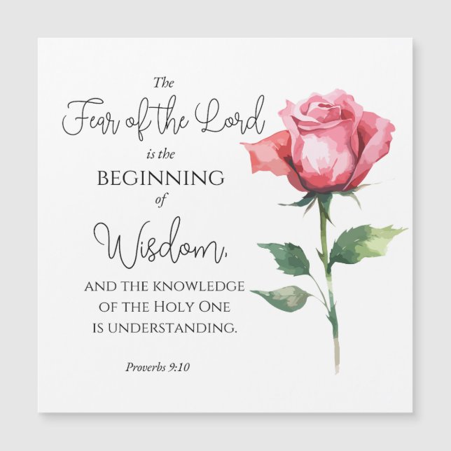 Proverbs 9:10 Rädsla för Herren Ro-blomman (Framsida)