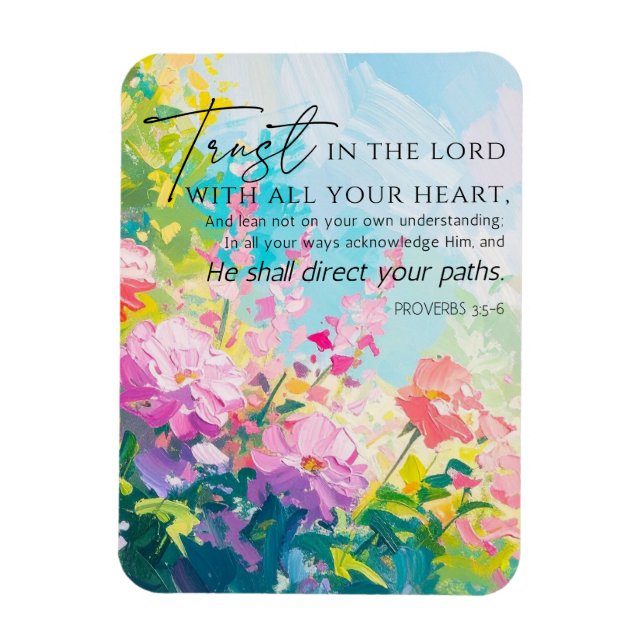 Proverbs 9:10 The fear of the Lord Abstract Floral Magnet (Vertikal)
