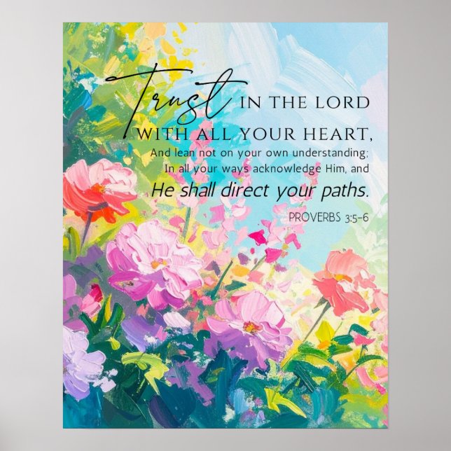 Proverbs 9:10 The fear of the Lord Abstract Floral Poster (Framsidan)