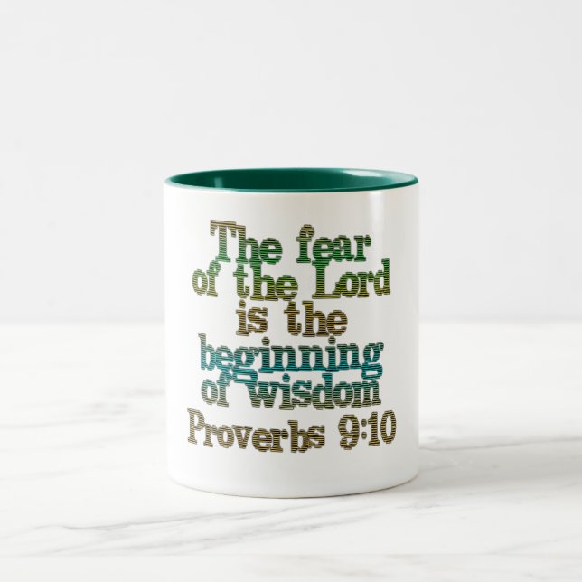 Proverbs 9:10 Två-Tonad mugg (Center)