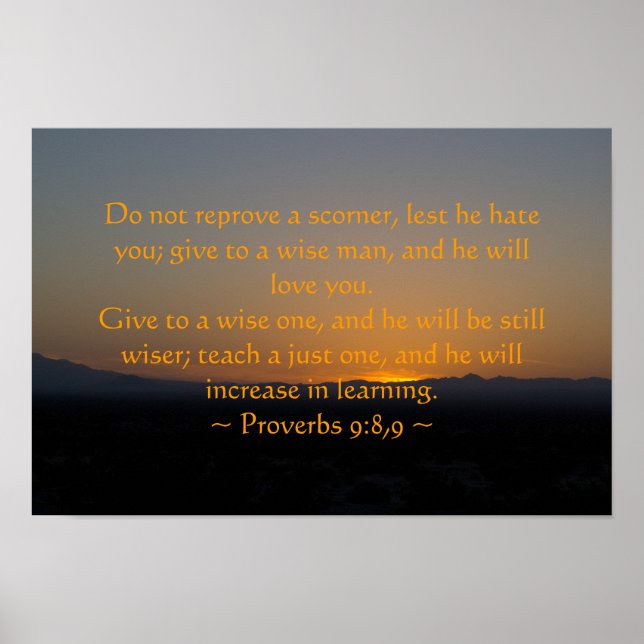 Proverbs 9:8, 9 Poster (Framsidan)