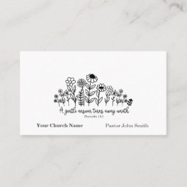 Proverbs Bible Verse Floral Doodle Church Visitkort
