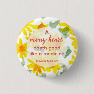 Proverbs Bible Verse Gula blommor A Merry Heart Knapp