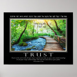 Proverbs Bible Verse Hebrew Trust Inspirational Poster