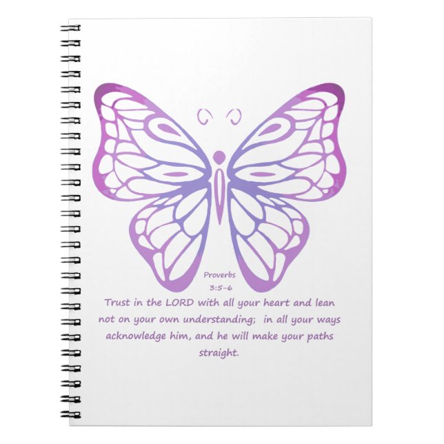 Proverbs Scripture inspiration Butterfly art Anteckningsbok Med Spiral (Framsidan)
