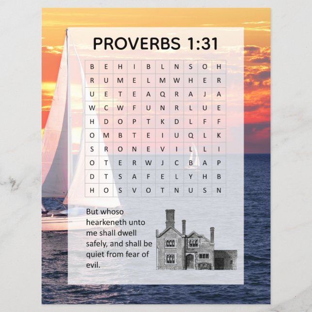 Proverbs Sunset Sailing Church Activity Reklamblad (Framsidan)