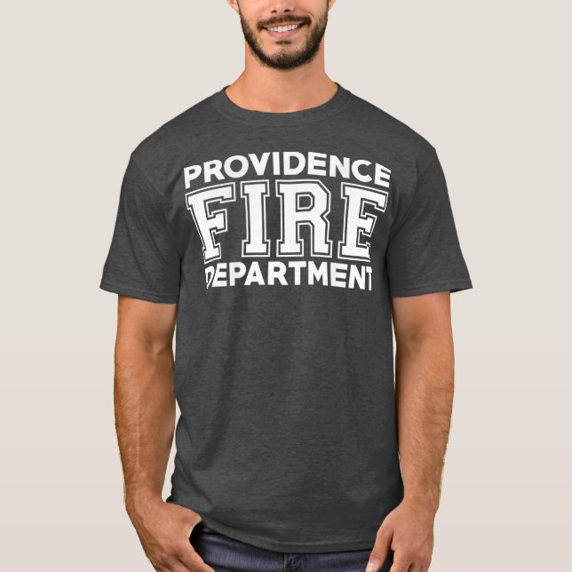 Proviant Fire Rädding Rhode island-brandman T Shirt (Framsida)