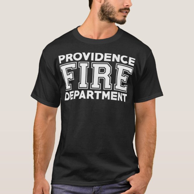 Proviant Fire Rädding Rhode island-brandman T Shirt (Framsida)