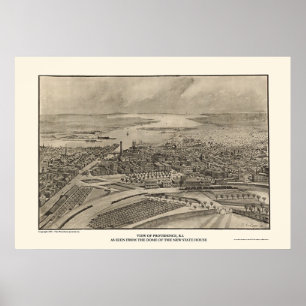 Providence panorama- karta för RI - 1896 Poster