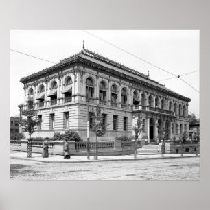 Providence Public Library, 1906. Gammalt foto Poster