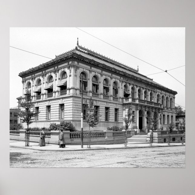 Providence Public Library, 1906. Gammalt foto Poster (Framsidan)