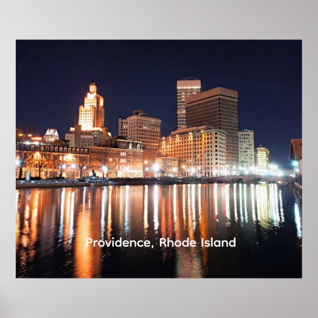 Providence, Rhode Island at night Poster (Framsidan)