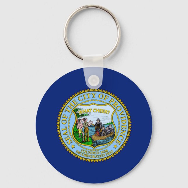 Providence (Rhode island) City flagga Keychain Nyckelring (Framsida)