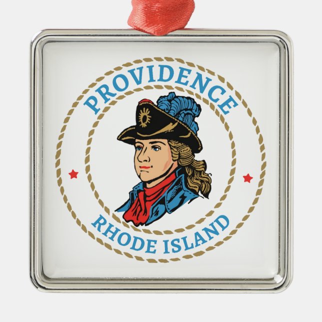 Providence Rhode island Colonial Julgransprydnad Metall (Framsidan)