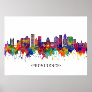 Providence Rhode island Skyline Poster