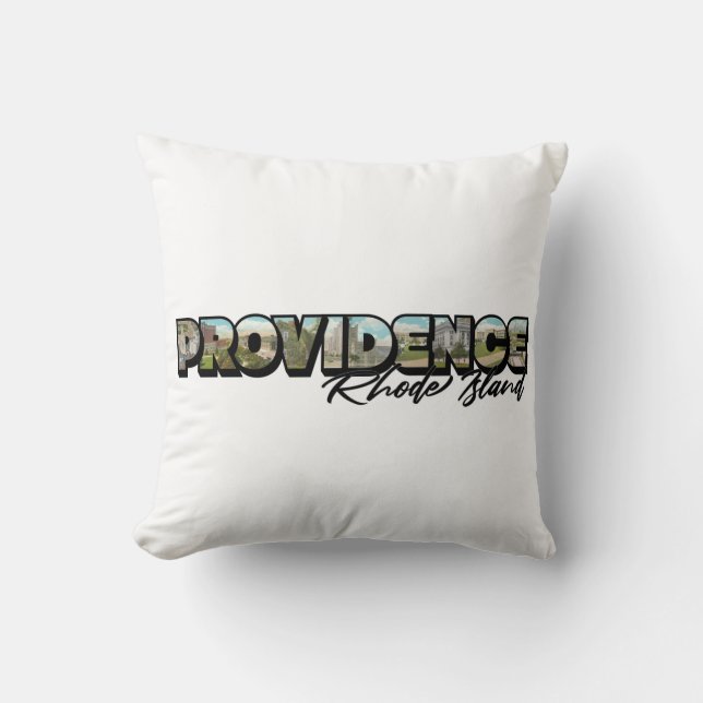 Providence Rhode Island Stor Bokstav T-Shirt Kudde (Framsida)