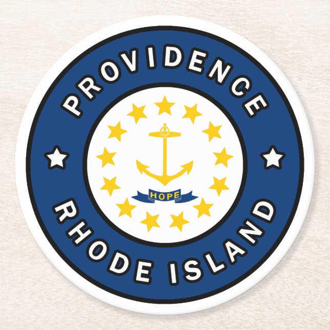 Providence Rhode island Underlägg Papper Rund (Framsidan)