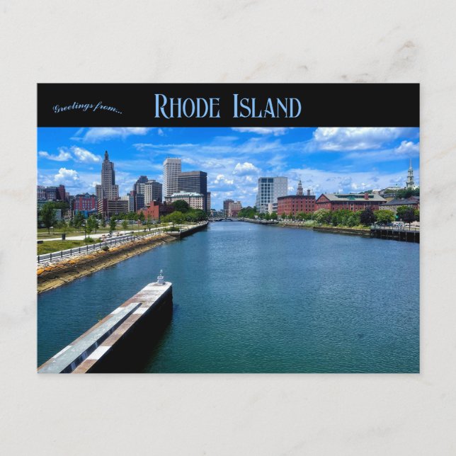 Providence Rhode island Waterfront Vykort (Framsida)