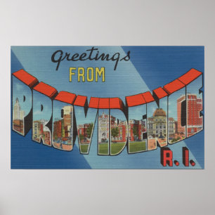 Providence Rhode - ön - stora brevplatser Poster