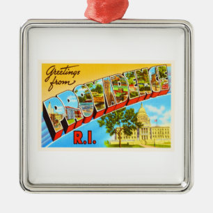 Providence Rhode - vintage resorsouvenir för ö R Julgransprydnad Metall