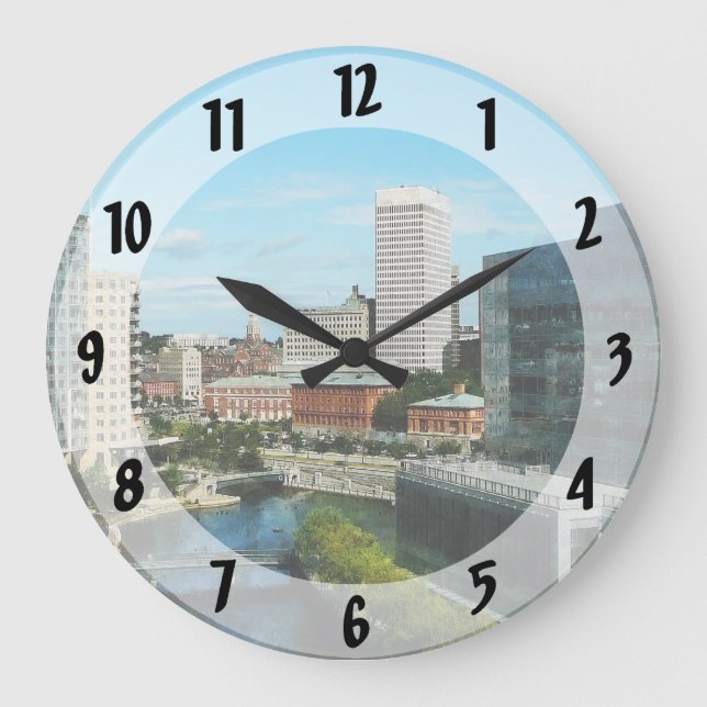 Providence RI Skyline Stor Klocka (Framsida)