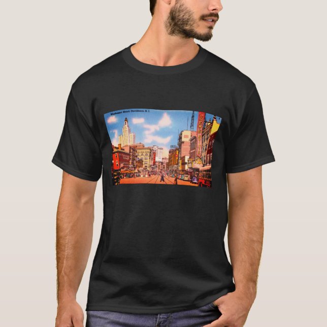 Providence, RI Vintage Photo T Shirt (Framsida)