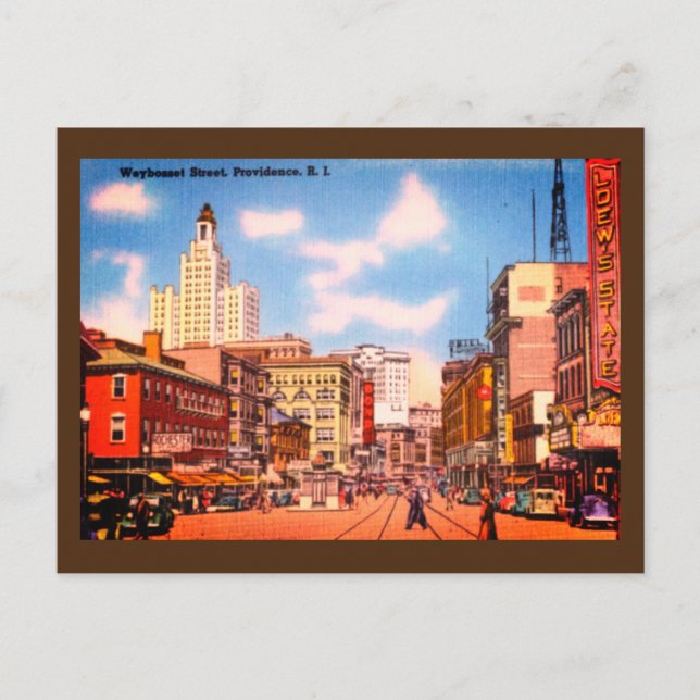 Providence, RI Vintage Photo Vykort (Framsida)