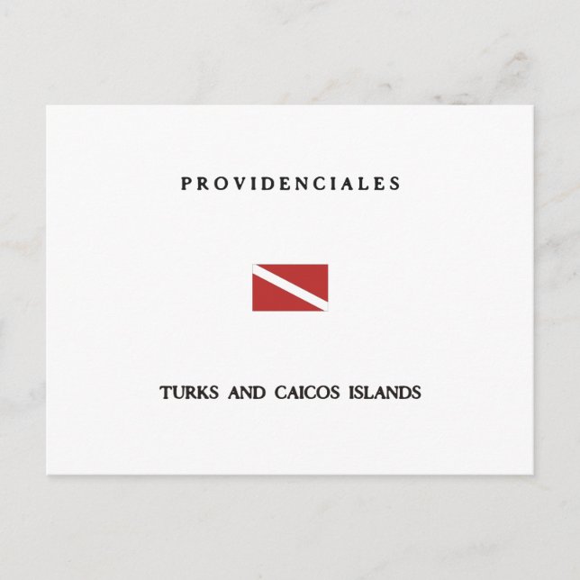 Providenciales Turks and Caicos Islands Scuba Dive Vykort (Framsida)