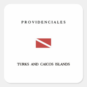 Providenciales Turks and Caicos Islands Scubadyk Fyrkantigt Klistermärke