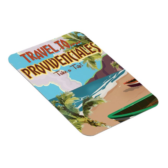 Providenciales vintage-resematerialaffisch magnet (Högersidan)