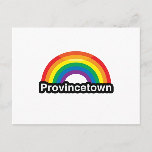 PROVINCETOWN LGBT PRIDE RAINBOW -.png Vykort (Framsida)